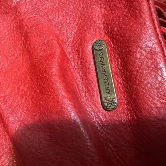 Joelle Hawkens Red Fringe Leather Shoulder Bag - Picture 4 of 8